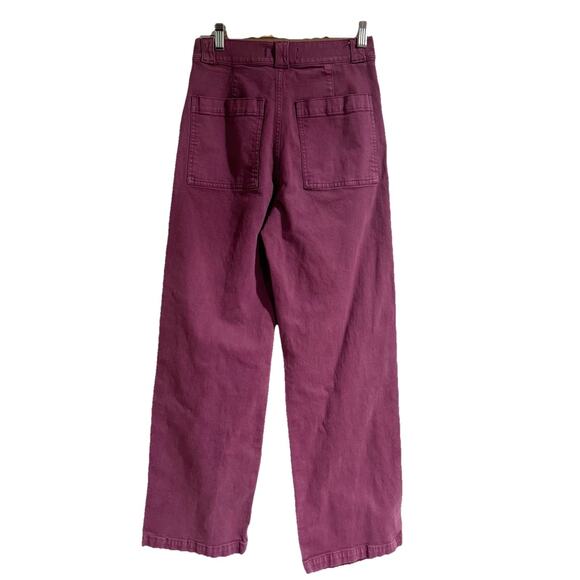 Madewell The Emmett Wide-Leg Pant Plum Iris Bloom Size 25 - Picture 3 of 6